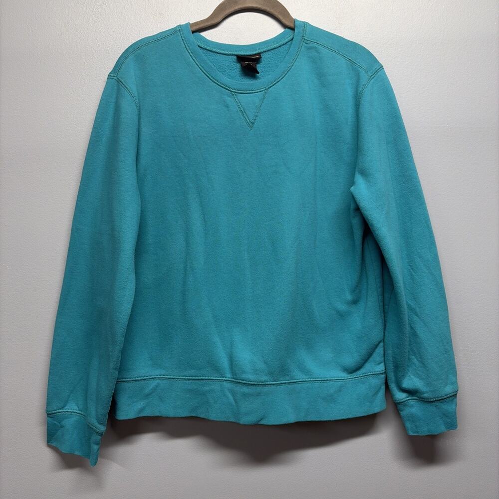 Joe Boxer Women's Medium Long Sleeve Sweatshirt Turquoise Blue Soft Fleecy Lined